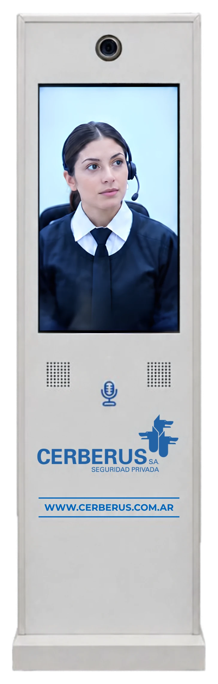totem-de-seguridad-cerberus Tótem de seguridad Cerberus con cámara, pantalla y comunicación en tiempo real con el vigilador